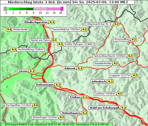 Niederschlag, 6. 7. 2025