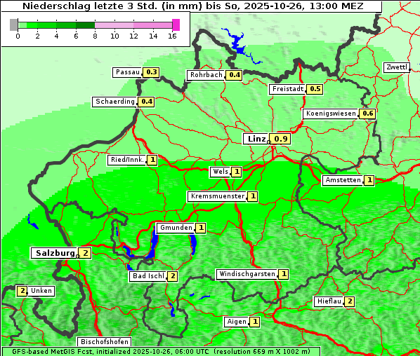 Niederschlag, 26. 10. 2025