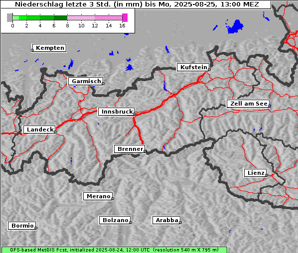 Niederschlag, 25. 8. 2025
