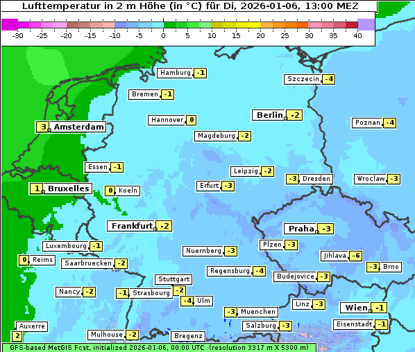 Temperatur, 6. 1. 2026