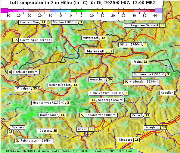 Temperatur, 7. 4. 2026