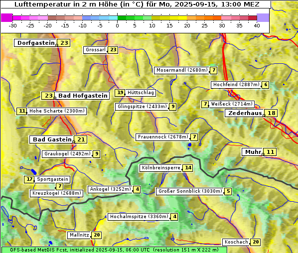 Temperatur, 15. 9. 2025