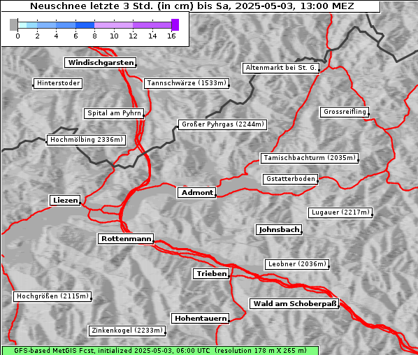 Neuschnee, 3. 5. 2025