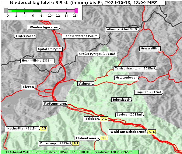 Niederschlag, 18. 10. 2024