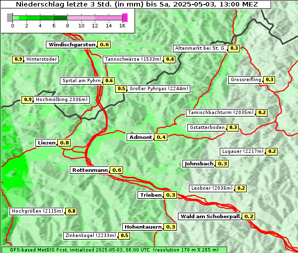 Niederschlag, 3. 5. 2025