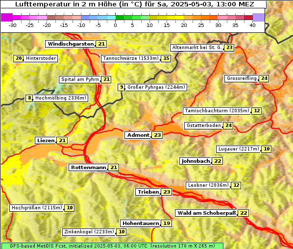 Temperatur, 3. 5. 2025