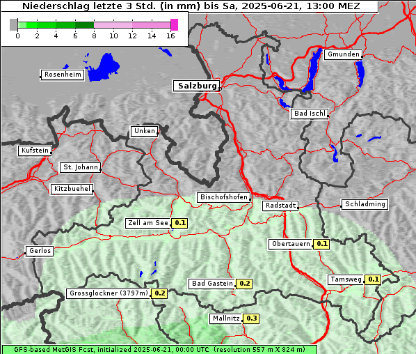Niederschlag, 21. 6. 2025