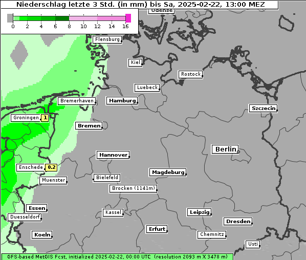 Niederschlag, 22. 2. 2025