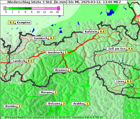 Niederschlag, 12. 3. 2025