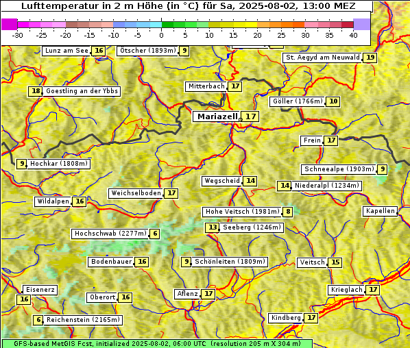 Temperatur, 2. 8. 2025