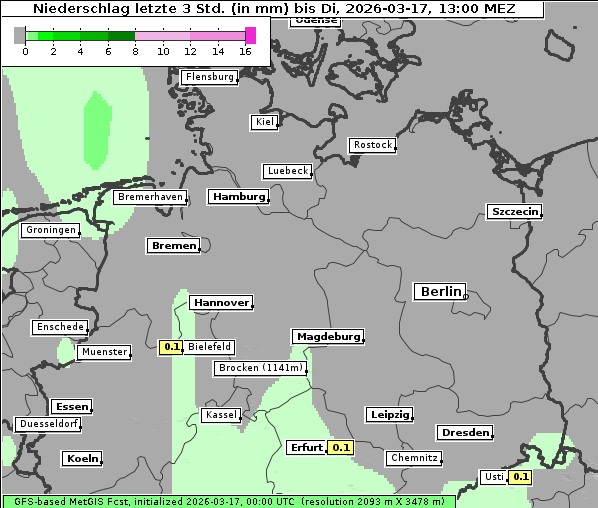 Niederschlag, 17. 3. 2026