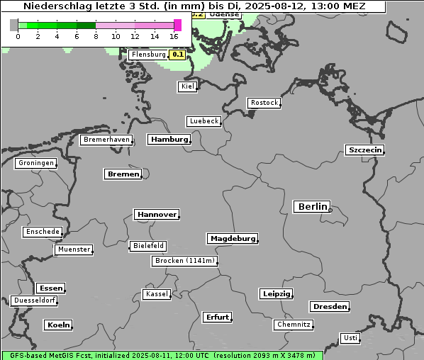 Niederschlag, 12. 8. 2025