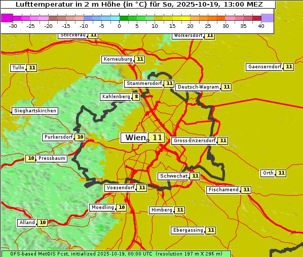 Temperatur, 19. 10. 2025