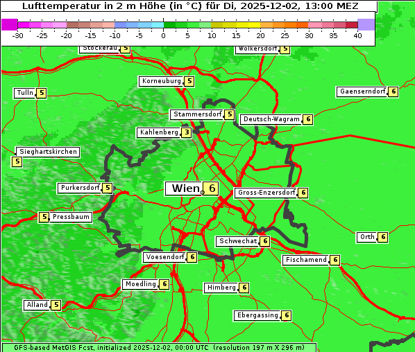 Temperatur, 2. 12. 2025