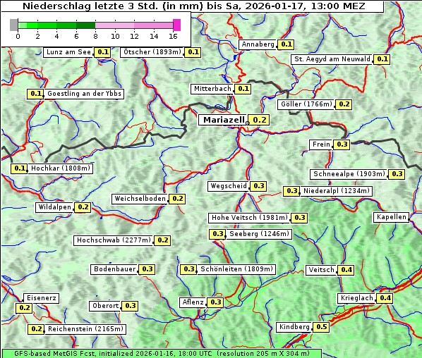 Niederschlag, 17. 1. 2026