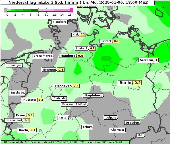 Niederschlag, 6. 1. 2025