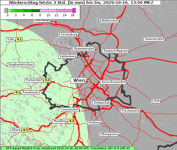 Niederschlag, 16. 10. 2025