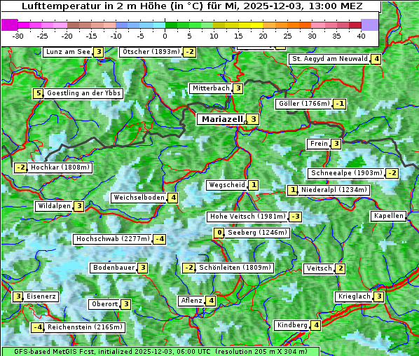 Temperatur, 3. 12. 2025