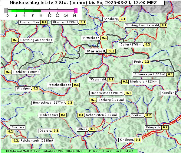 Niederschlag, 24. 8. 2025