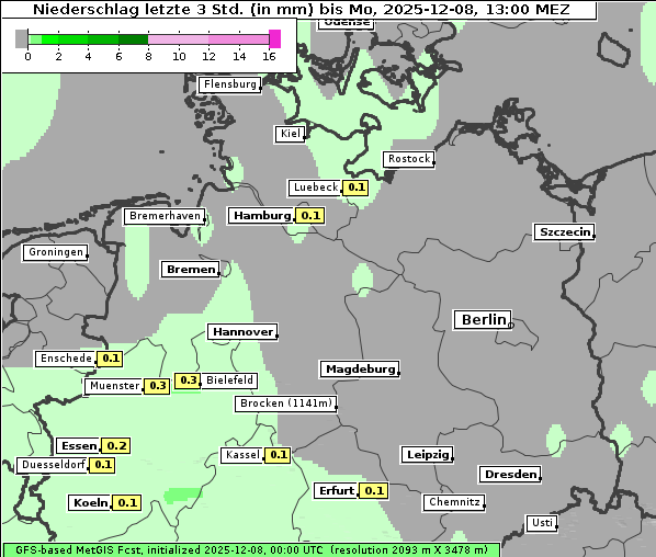 Niederschlag, 8. 12. 2025
