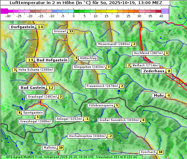 Temperatur, 19. 10. 2025