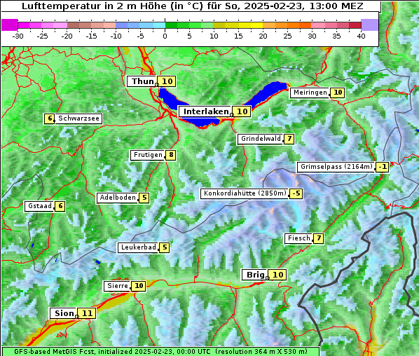 Temperatur, 23. 2. 2025