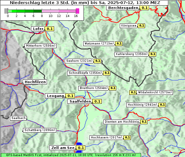 Niederschlag, 12. 7. 2025