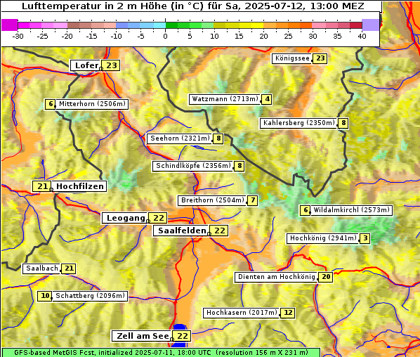Temperatur, 12. 7. 2025