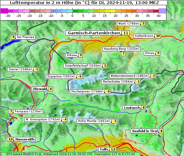 Temperatur, 19. 11. 2024