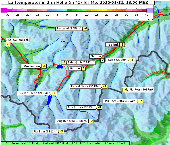 Temperatur, 12. 1. 2026