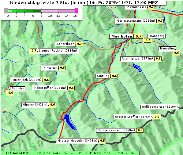 Niederschlag, 21. 11. 2025