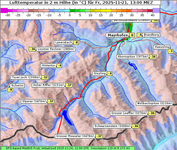 Temperatur, 21. 11. 2025