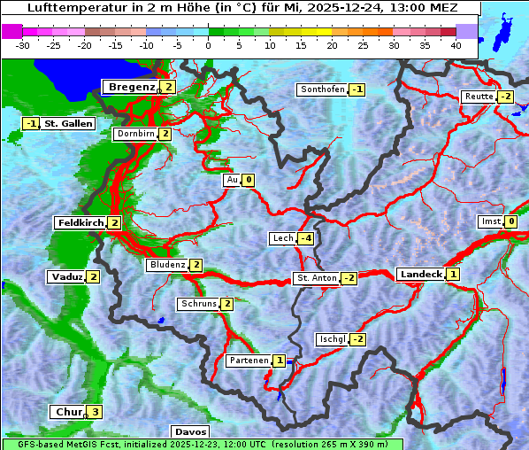 Temperatur, 24. 12. 2025