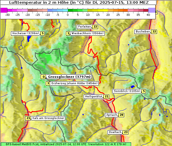 Temperatur, 15. 7. 2025