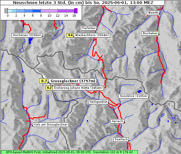 Neuschnee, 1. 6. 2025
