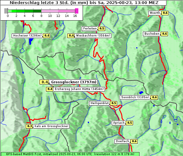 Niederschlag, 23. 8. 2025