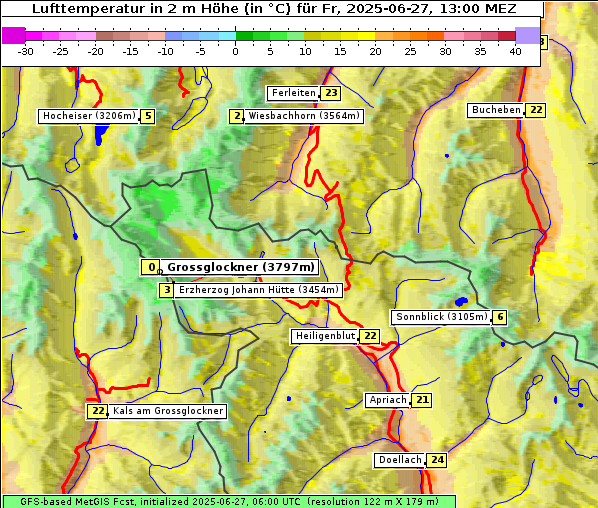 Temperatur, 27. 6. 2025
