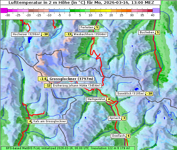 Temperatur, 16. 3. 2026