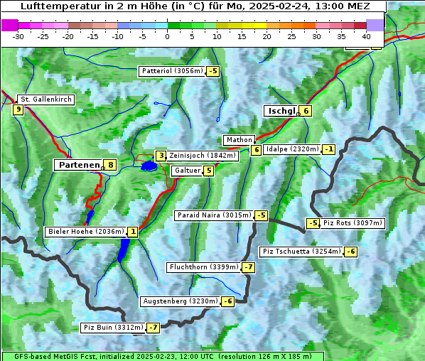 Temperatur, 24. 2. 2025