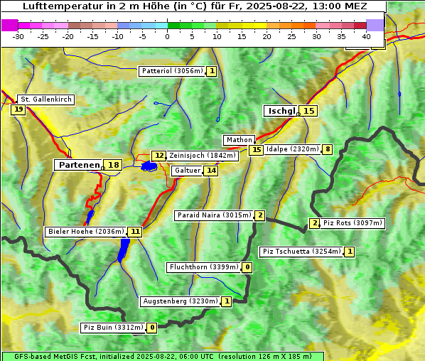 Temperatur, 22. 8. 2025