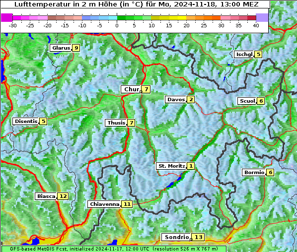 Temperatur, 18. 11. 2024