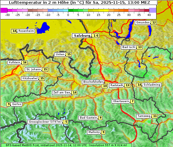 Temperatur, 15. 11. 2025