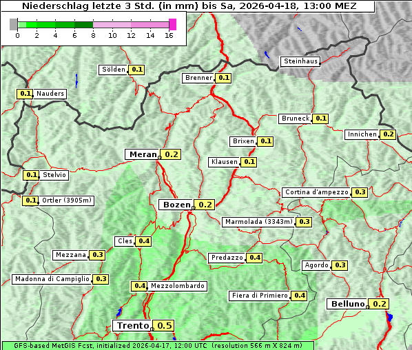 Niederschlag, 18. 4. 2026