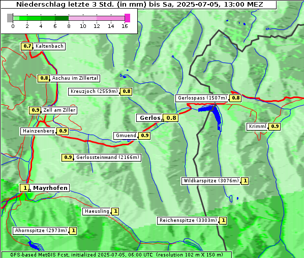 Niederschlag, 5. 7. 2025
