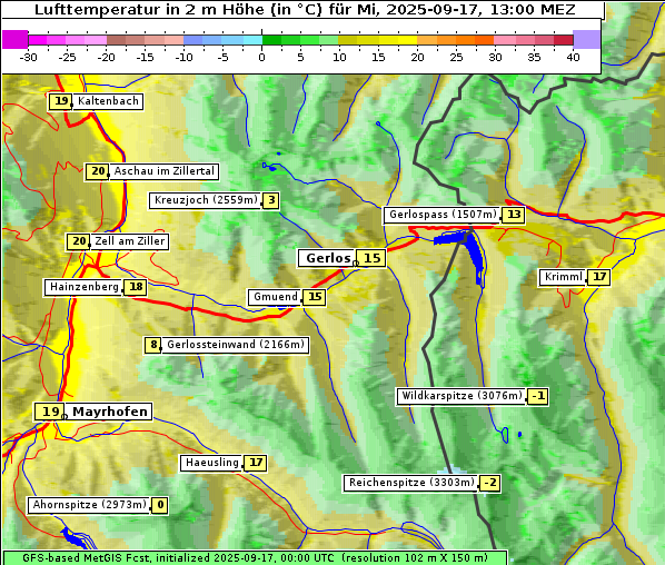 Temperatur, 17. 9. 2025