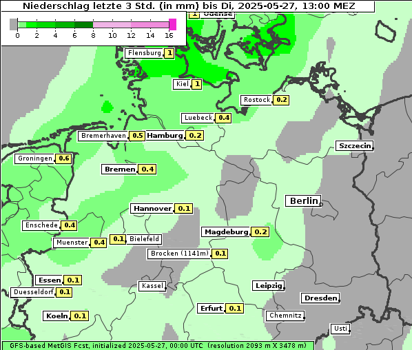 Niederschlag, 27. 5. 2025