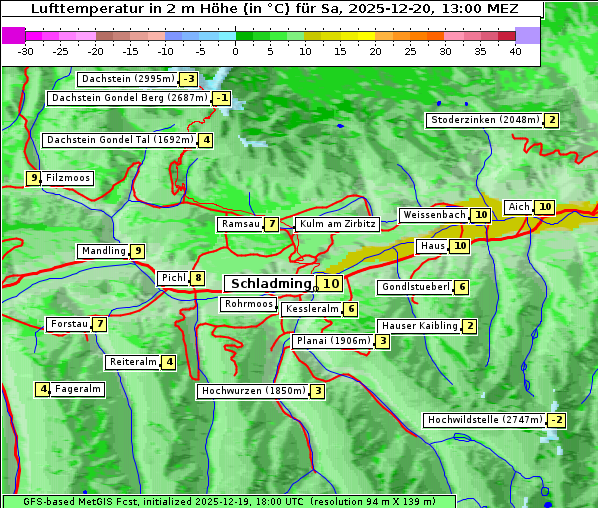 Temperatur, 20. 12. 2025