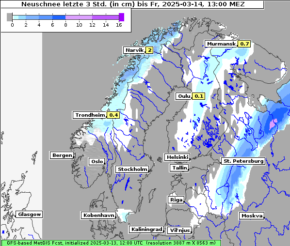 Neuschnee, 14. 3. 2025