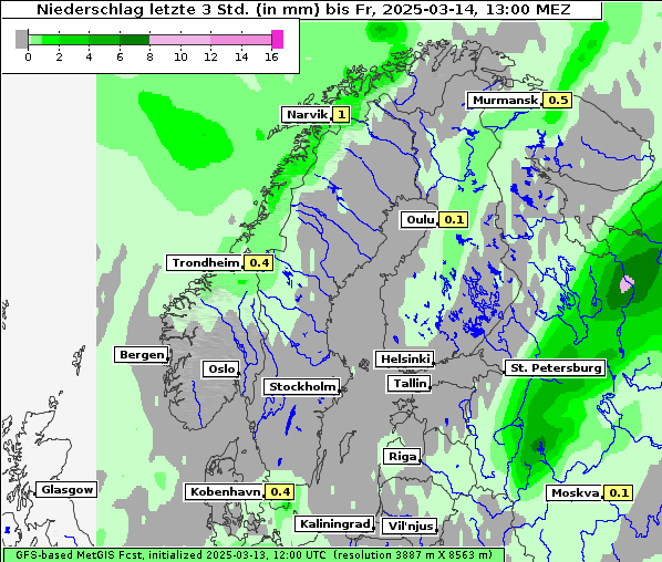 Niederschlag, 14. 3. 2025