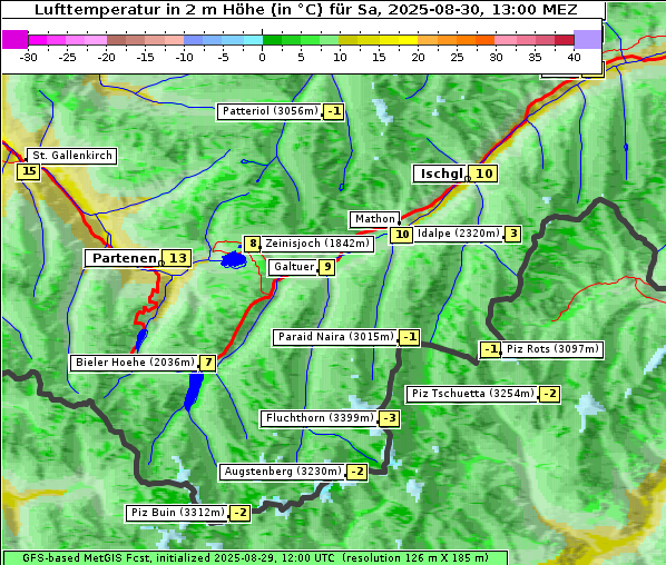Temperatur, 30. 8. 2025